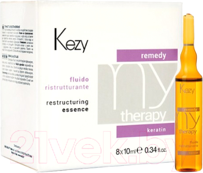 Флюид для волос Kezy Restructuring Essence Реструктурирующий с кератином (8x10мл)