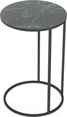 Приставной столик Мебелик Остин (зеленый мрамор/черный)