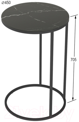 Приставной столик Мебелик Остин (неро/черный)