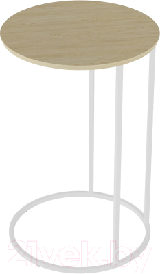 Приставной столик Мебелик Остин (дуб янтарный/белый)