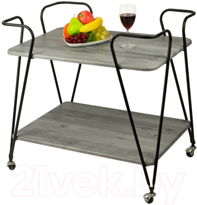 Сервировочный столик Мебелик Эстер (черный/орех гикори Grey)