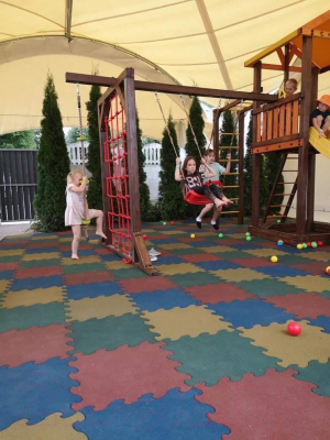 Изображение товара Резиновая плитка Rubtex Puzzle 500x500x20 (красный)