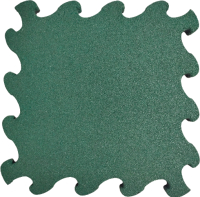 Резиновая плитка Rubtex Puzzle 500x500x30 (зеленый) - 