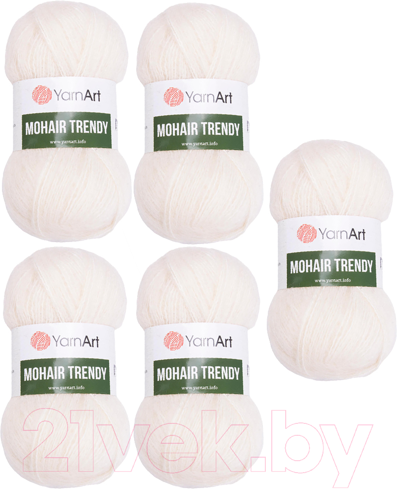 Набор пряжи для вязания Yarnart Mohair Trendy 50% мохер, 50% акрил 220м / 1003