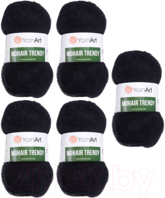 Набор пряжи для вязания Yarnart Mohair Trendy 50% мохер, 50% акрил 220м / 102 (5шт, черный)