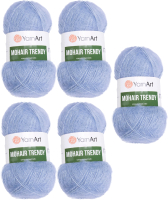 Набор пряжи для вязания Yarnart Mohair Trendy 50% мохер, 50% акрил 220м / 107 (5шт, светло-голубой) - 