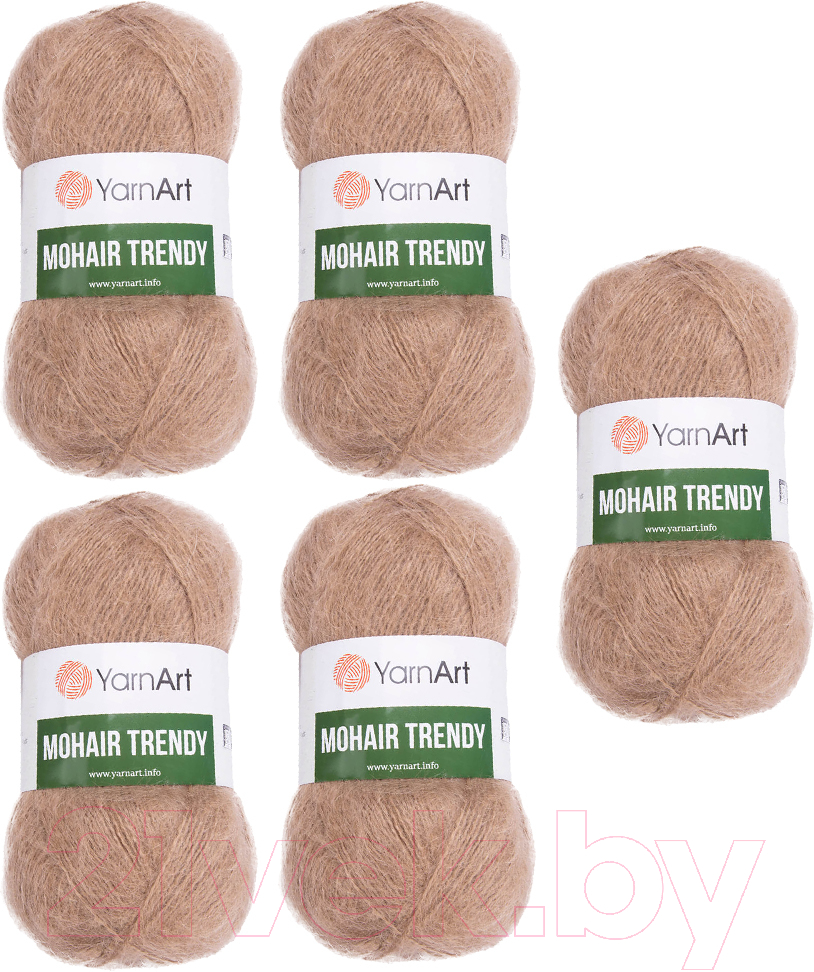 Набор пряжи для вязания Yarnart Mohair Trendy 50% мохер, 50% акрил 220м / 116