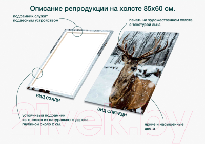 Картина Stamprint Зимний олень AM006 (85x60см)