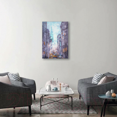 Картина Stamprint Фиолетовый город АT008 (85x60см)