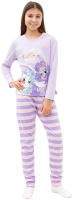 Пижама детская Mark Formelle 567740 (р.98-52, светло-лиловый/розовая полоска) - 