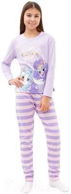 Пижама детская Mark Formelle 567740 (р.128-64, светло-лиловый/розовая полоска)