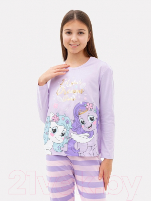 Пижама детская Mark Formelle 567740 (р.140-68, светло-лиловый/розовая полоска)