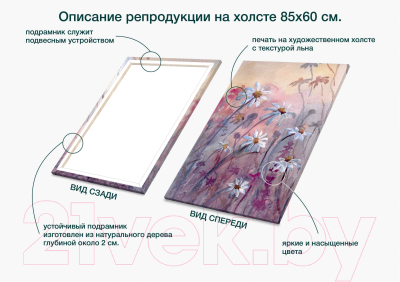 Картина Stamprint Ромашки АT013 (85x60см)