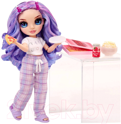 Кукла с аксессуарами Rainbow High Junior PJ Party. Виолет Виллоу / 42668 (фиолетовый)