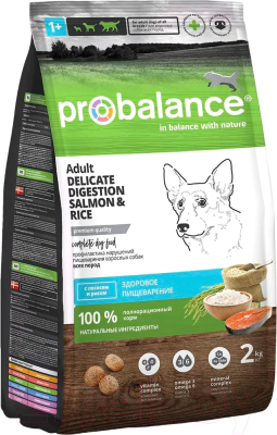 Сухой корм для собак ProBalance Delicate Digestion для взрослых собак с лососем и рисом (2кг)