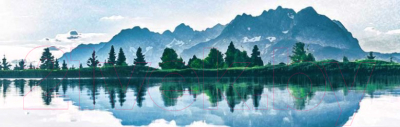Картина Stamprint Озеро и горы АT020 (45x140см)