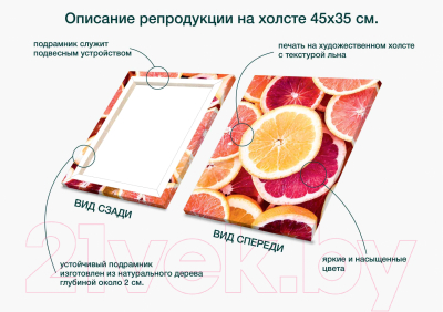 Картина Stamprint Сочные фрукты 1 КС004 (45x35см)