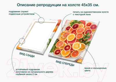Картина Stamprint Сочные фрукты 3 КС006 (45x35см)