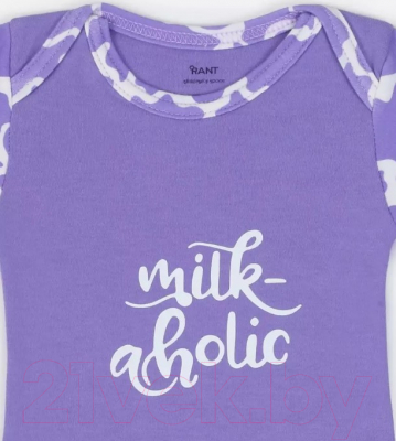 Боди для малышей Rant Milk-Aholic С коротким рукавом / 6281 (фиолетовый, р.62)