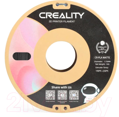 Пластик для 3D-печати Creality CR-PLA Matte 1.75мм / 3301010297 (1кг, черный)