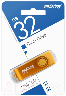 Usb flash накопитель SmartBuy Twist Yellow 32GB (SB032GB2TWY)