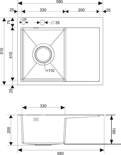 Купить Мойка кухонная РМС MRK-5851BL-R в Гродно