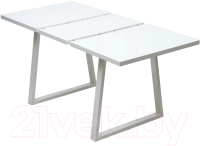 Обеденный стол M-City Вижн 140 / 494M05610 (белый/стекло)