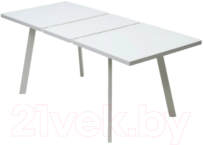 Обеденный стол M-City Форел 140 / 494M05656 (белый/стекло)