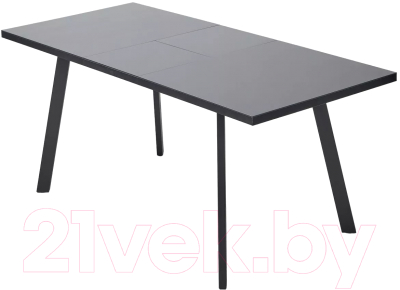 Обеденный стол M-City Форел 140 / 494M05655 (черный/стекло)
