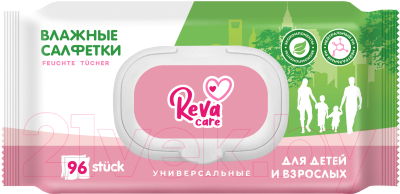 Влажные салфетки Reva Care Универсальные для детей и взрослых (96шт)