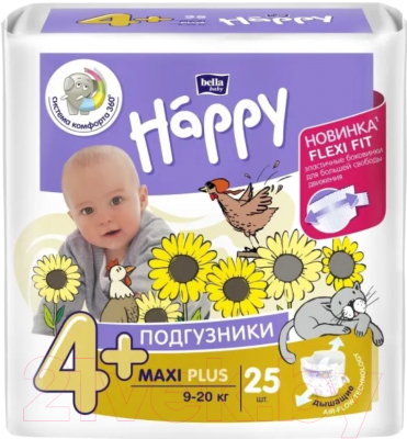 Подгузники детские Bella Baby Happy Maxi Plus 9-20кг (25шт)