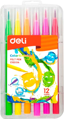 Фломастеры Deli Color Emotion / EC10304 (12цв)