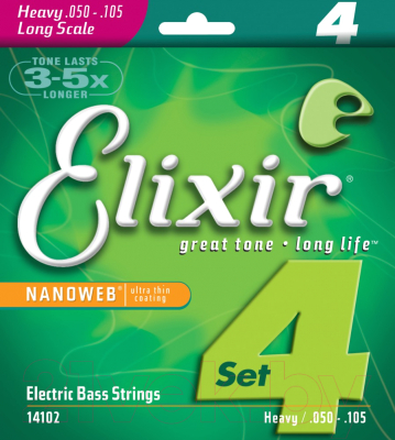 

Струны для бас-гитары Elixir Strings, 14102 50-105 4-Strings