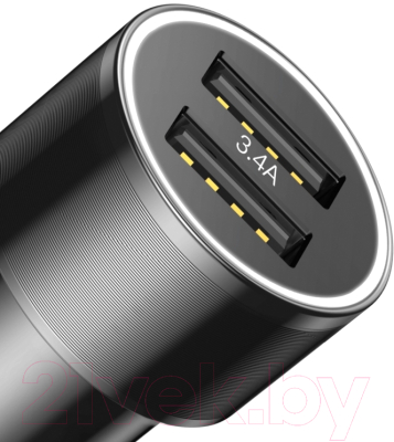 Зарядное устройство автомобильное Baseus Small Screw 3.4А USB / Type-C (черный)