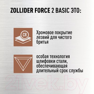 Набор бритвенных станков Zollider Force 2 Basic Одноразовые 2 лезвия (8шт+2шт)