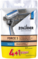 Набор бритвенных станков Zollider Force 3 Max Одноразовые 3 лезвия (4шт+1шт) - 