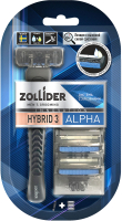 Бритвенный станок Zollider Hybrid 3 Alpha 3 лезвия (+ 3 кассеты) - 