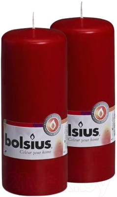 Набор свечей Bolsius 150/58 (2шт, бордовый)