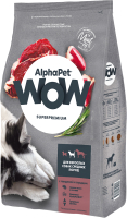 Сухой корм для собак AlphaPet WOW для взрослых средних пород говядина и сердце / 120301 (7кг) - 