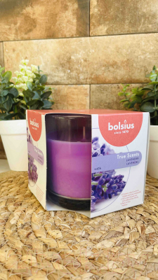 Свеча Bolsius Fragranced С ароматом лаванды 95/95мм TS LAV (фиолетовый)