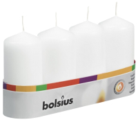 Набор свечей Bolsius Столбик 50/100 20 часов горения (4шт, белый) - 