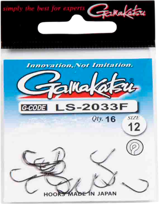 Набор крючков рыболовных Gamakatsu LS-2033F New Label Eyed Hooks Black / 147922-012 (16шт) - 