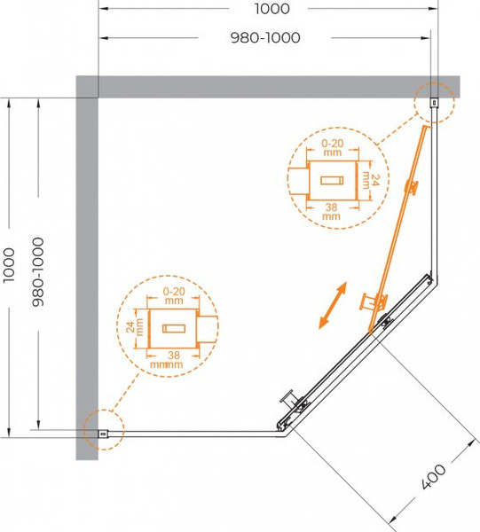 Купить Душевой уголок Cezares RELAX-304-P-1-100-C-BORO в Минске