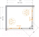 Миниатюра изображения товара Душевой уголок Cezares RELAX-304-AH-2-120/90-C-GM (оружейная сталь)