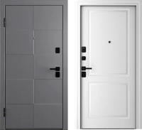 Входная дверь Belwooddoors Модель 10 210x100 Black левая (графит/Alta эмаль белый) - 