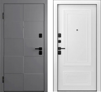 Входная дверь Belwooddoors Модель 10 210x100 Black левая (графит/палаццо 2 эмаль белый) - 