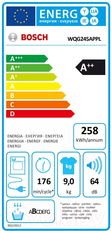 Сушильная машина Bosch WQG245APPL