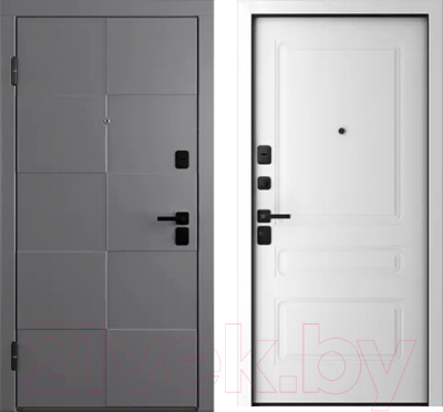 Входная дверь Belwooddoors Модель 10 210x100 Black левая (графит/роялти эмаль белый)