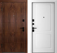 Входная дверь Belwooddoors Модель 10 210x100 Black левая (орех/Alta эмаль белый) - 