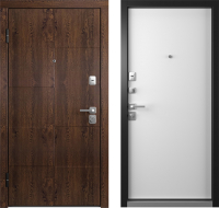 Входная дверь Belwooddoors Модель 10 210x100 левая (орех/Avesta эмаль белый) - 